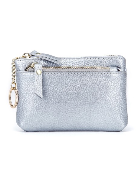 Newest Luxury Women's Small Wallet Ladies Cute Clutch Purse Genuine Leather Card Holder Short Purse with Keychain