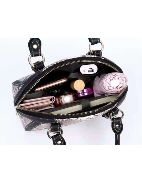 New Design Snake Pattern Shoulder Bag Luxury Genuine Leather Cross Body Bag High Quality Handbags for Women