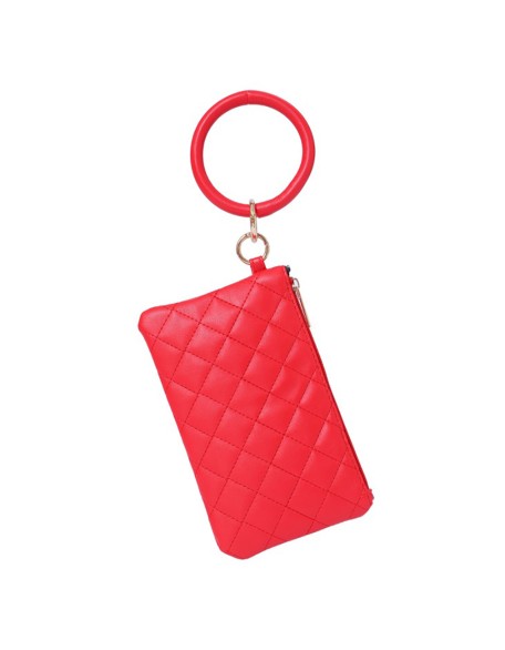 Cappuccino Factory Exclusive Original Check Brief DesignedQuilted Handcuff In stock Wristlet Clutch for Woman Faux leather