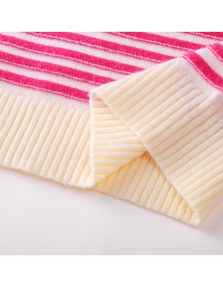 Knitwear manufacturers custom elegant casual contrast color loose knitted puffy pullover sweater women plus size women's sweater