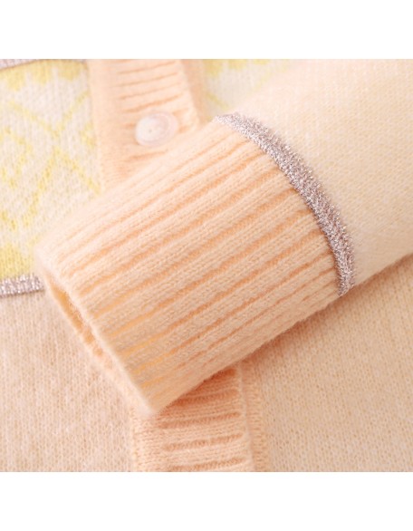 Knitwear manufacturer custom candy color v neck long sleeved women's sweater cardigans