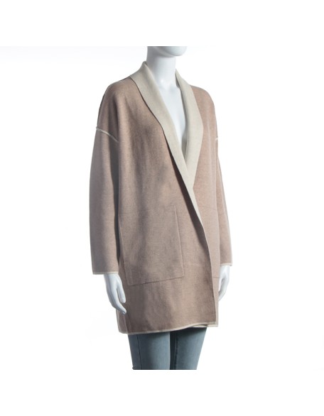 2021 factory custom fashion minimalist color block women's cardigan autumn winter lady long sweater coat