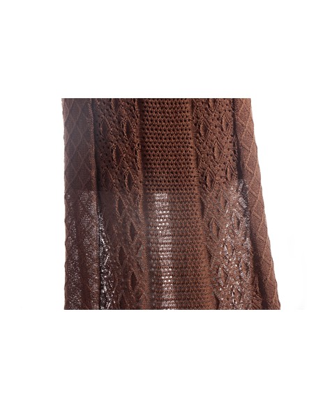 Custom summer beach wear knitted hollow sexy women's dress Maxi knit long skirt woman