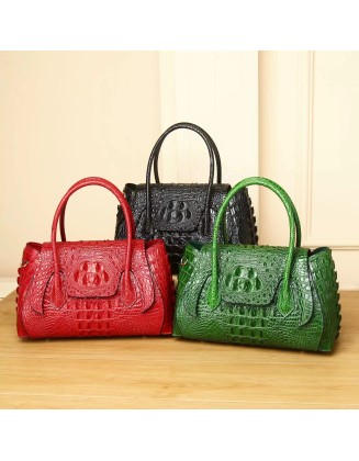 High quality fashion alligator pattern women's handbag Genuine Leather Handbag for Women