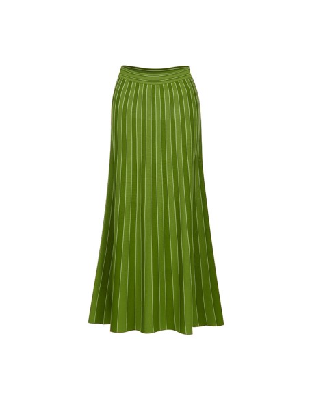 Knitwear manufacturers custom high waisted striped fashion casual maxi skirts for women formal knitted plus size womens skirts