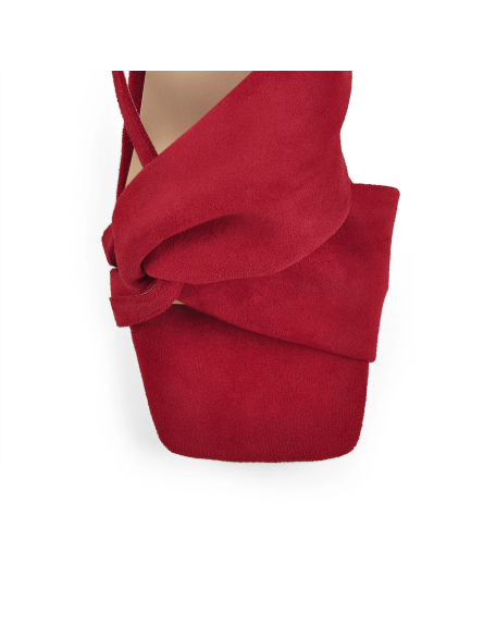 Red suede Material Slides ladies footwear female sandals shoes new fashion style