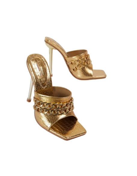 2021 Spring new gold color shoes girl mule shoes women of footwear vendors in cheng du