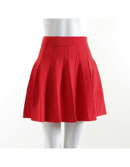 custom 2022 summer New high waisted A word pleated knit skirt black stylish women's skirt