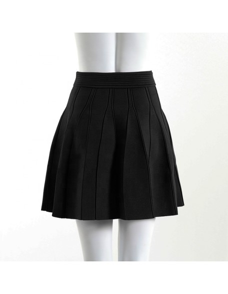 custom 2022 summer New high waisted A word pleated knit skirt black stylish women's skirt